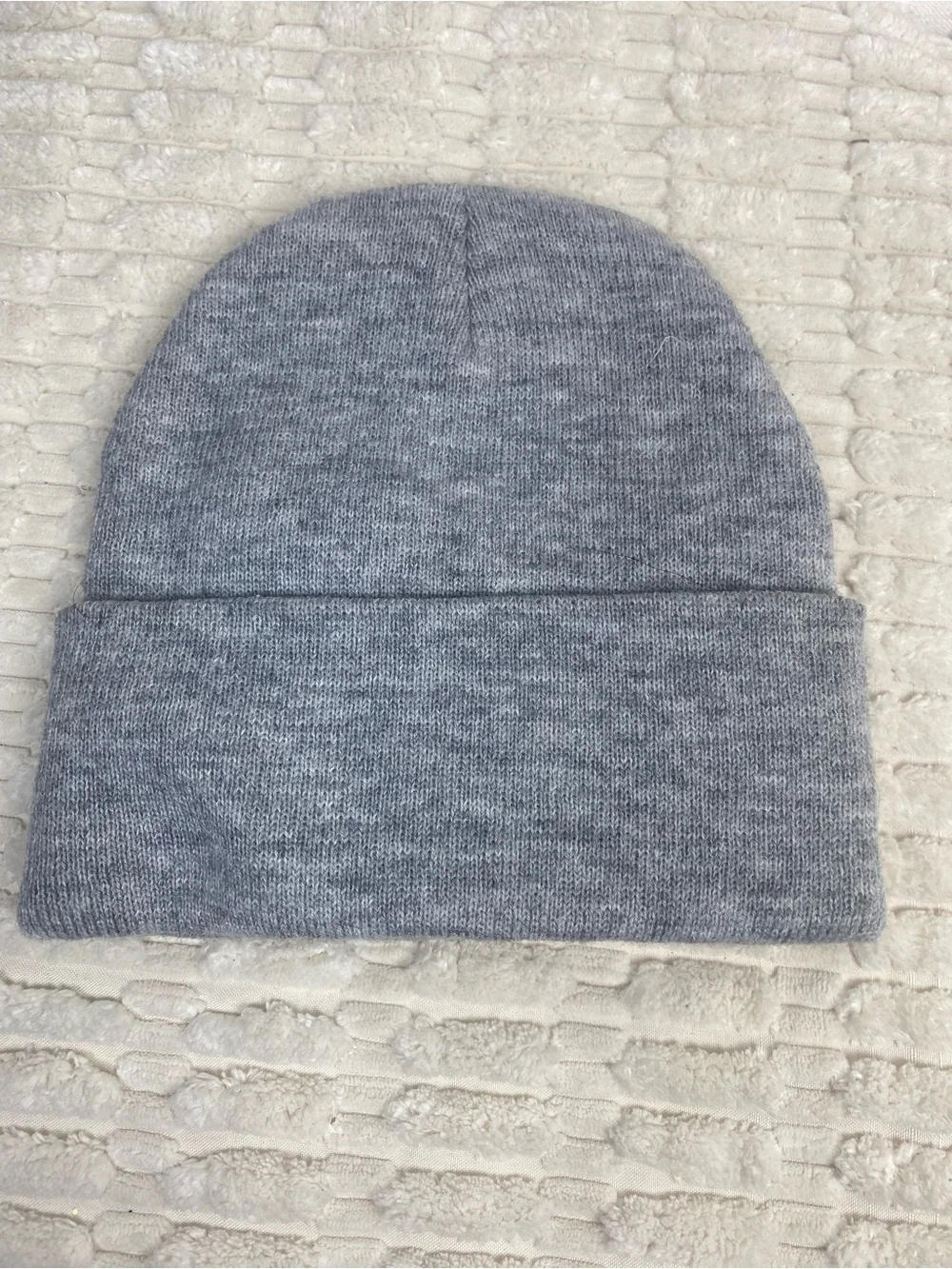 Pitbull Lovers! Bully Max Heather Grey Knit Beanie Brown Faux Leather Patch Cuff